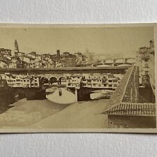 Antique CDV Photograph Ponte Vecchio Bridge Florence, Italy City Scape picture