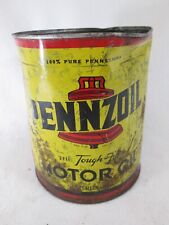Vintage 1960's Pennzoil empty one gallon metal motor oil can picture