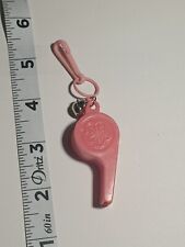 1980's Vintage Plastic Bell Charm Pink Whistle Necklace Bracelet picture