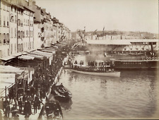 France, Toulon, Passengers Waiting for Boarding on the Quai Vintage albu picture
