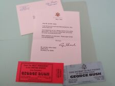 President George H.W. Bush Signed Letter and Tickets picture