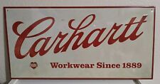 CARHARTT WORKWEAR SINCE 1889 Vtg Sign Metal Tin Advertising Embossed 24