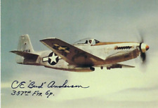 Clarence Bud Anderson Signed 4x6 glossy PC photo WWII P-51 Triple Ace 16.5V picture