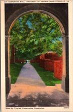 Serpentine Wall University of Virginia UVA Vintage Linen Postcard B26 picture