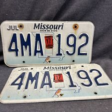 2017 Missouri license plates set of 2 - 4MA 192 - July Bluebird picture