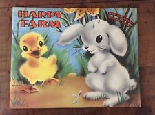 Vintage 1952 Happy Farm Coloring Booklet, Wet the Brush and Bring Out the Colors picture