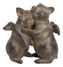 Rustic Country Hog Heavens Whimsical Angel Winged Pig Couple Dancing Figurine picture