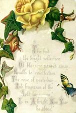 c1880s Lovely Happy New Year Trade Card Eden Hooper Poem Detailed Art Nouveau picture