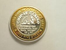 Chip In Casino Harris Michigan Limited Edition Silver Gaming Token  w/ capsule picture