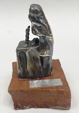 Rare Stunning 925 Silver Statue of Woman praying at Shabbat A. Kedem Israel picture