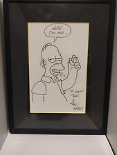 MIKE WORLEY HAND SIGNED ORIGINAL SIMPSONS 8X6 DOODLE OF Homer Simpson RARE. picture