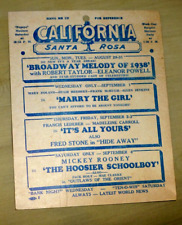 WEEKLY PROGRAM MOVIE THEATRE CALIFORNIA SANTA ROSA CAL DECEMBER 1937 picture