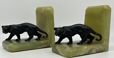 Art Deco Tiger on Onyx Bookends, ca. 1930's, Vintage picture