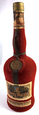 NEW Vintage Collectible Grand Marnier Cherry Velvet Flocked Bottle Red Decanter picture