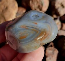 LAKE SUPERIOR AGATE 4.4OZ POLISHED BEAUTIFUL BABY BLUE GEM, DISPLAY AGATE  picture