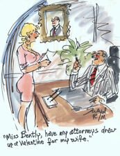Doug Sneyd Signed Original Art Playboy Gag Rough Sketch ~ Attorney Valentine  picture