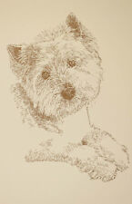 West Highland White Terrier Dog Art Print #73 Kline adds dogs name free. WESTIE picture