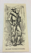small 1878 magazine engraving ~ NIGHT WATCHMAN OF HAVANA Cuba picture
