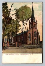 Tarrytown NY-New York, First Reformed Church Vintage Souvenir Postcard picture