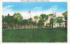 Hartford CT Connecticut, Trinity College & Chapel, Vintage Postcard picture