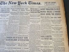 1936 OCTOBER 8 NEW YORK TIMES - SOVIET THREATENS TO HELP MADRID - NT 6692 picture