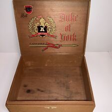 Vntage Wooden Dovetail Cigar Box- 15c Duke of York  With Latch Close 9”x7”x3” picture