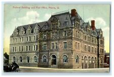 Peoria Illinois IL, Federal Building And Post Office Unposted Antique Postcard picture