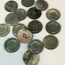 VINTAGE 16 LARGE ABALONE BUTTONS CRAFT SEWING picture