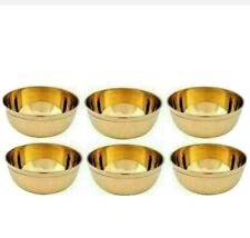 6 x Brass Small Bowls Religious Home Temple India Puja Pooja Havan Navratri 1” picture