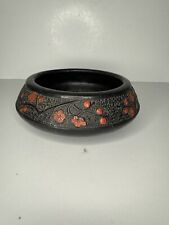 Japanese Tokanabe Ceramic Flower Vase Bowl With Matching Frog, Vintage Read picture