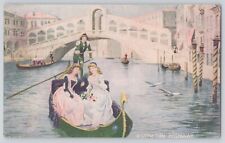 Postcard Italy Venice Venetian Highway Canals Gondola Ladies Vintage Antique picture
