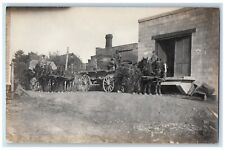 c1910 Horse Wagon Occupational Hauling Loading Employees RPPC Photo Postcard picture
