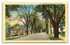 Postcard The King's Highway, Cape Cod MA linen I14 picture