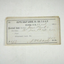 Membership Pledge 1870 Olive Leaf Lodge Set of 9 Brooklyn New York Hunt Ephemera picture