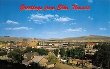 Elko Nevada~Birdseye Panorama~Stockmens~Homes~Downtown~1960s Postcard picture