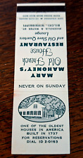 Vintage Matchbook: Mary Mahoney's Old French House Restaurant, Biloxi, MS picture