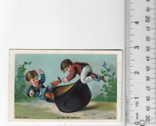 Aubry Paris Hat A Game Of See-Saw Victorian Trade Card 3