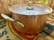 Antique Initialed (R.H.P) Copper Stock Pot With Lid picture
