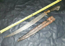 Sword Philippine Visayas Antique Filipino Pinuti Talibon Knife Leather Sheath picture
