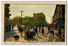1908 Monument Park Monroe St. Grand Rapids MI Posted Antique Postcard picture