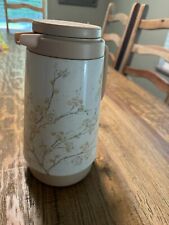 Vintage Corning Ware Coffee Thermal Glass Liner 8001 Metal Wrap / Apple Blossoms picture