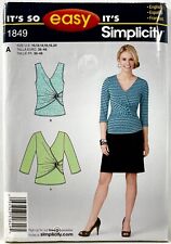 2012 Simplicity Sewing Pattern 1849 Womens Knit Tops 2 Sleeves Size 10-20 13646 picture