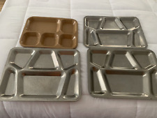 Military metal food trays & U.S Halsey Inc. 1979 Melamine food tray lot of 4 picture
