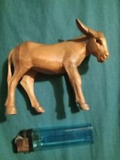 antique wood sculpture hand carved Anri donkey picture