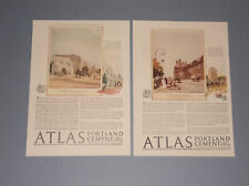 2 1927 ATLAS PORTLAND CEMENT ADS HYDE PARK CORNER & PAVILLION DE FLORE PICTURES picture