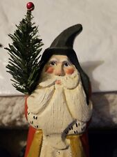 House of Hatten Santa St. Nicholas Tree  Wood Figurine Hand Crafted 1995 9.5 in picture