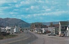 Main Street Drummond Montana Postcard 1950's Conoco & Standard Gas Stations picture