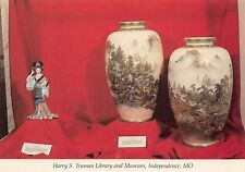 Vtg Postcard 6x4 Harry Truman Museum Satsuma Vase Japanese Doll M2 picture
