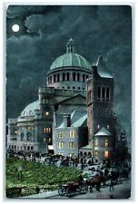 c1910 Christian Science Church Exterior Night Moon Boston Massachusetts Postcard picture
