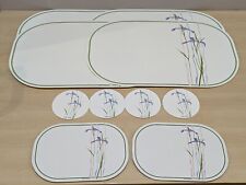 Corelle Coordinates 10 PC Tabletop Set Shadow Iris Placemats Coasters Hot Pads picture